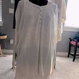 NWT Free People L Mint/White Pullover